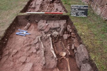 Dicht unter der heutigen Geländeoberfläche lagen die aufgedeckten Skelette. Foto: Sabrina Bachmann, Heimbuchenthal